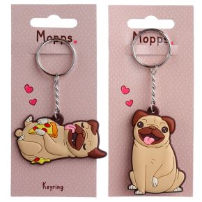 Mopps Pug PVC Keyring