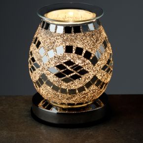 EU 2 Pin Plug Eden Diamond Mirror Mosaic Electric Wax Melt Aroma Warmer Lamp