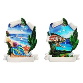 3D Printed Souvenir Seaside Magnet Parchment Panorama