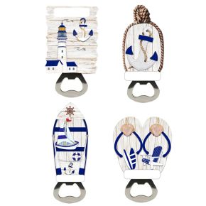 Souvenir Seaside Magnet Bottle Opener Nautical Blue & White
