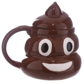 Emotive Poop Ceramic Shaped Mug with Lid