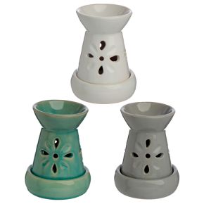 Eden Ceramic Oil & Wax Burner with Flower Cut-out