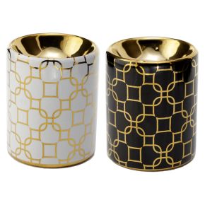 Eden Metallic Gold Geometric Ceramic Mini Oil Burner