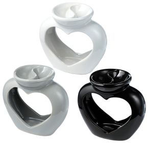 Eden Ceramic Heart Shaped Double Dish Oil & Wax Burner