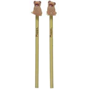 Mopps Pug Pencil with PVC Topper