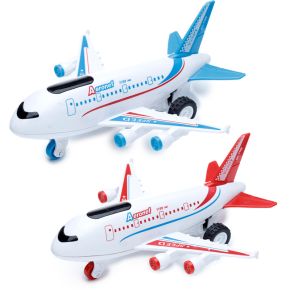 Jumbo Jet Aeroplane Friction Light Up & Sound Push/Pull Action Toy